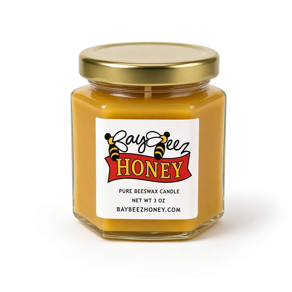 Beeswax hexagon jar candle, 3 oz